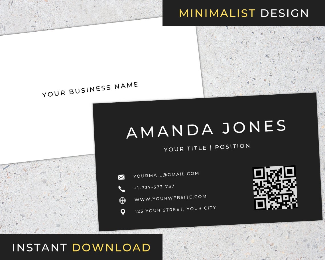 Minimalist business card - DIY Template - Instant Business Card